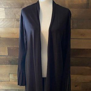 Alfani Black Cardigan with Pleated Hem